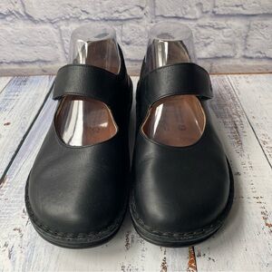 Finn Comfort Mary Jane Shoes Flat Black Leather Germany Casual Womens EU 40 US 9